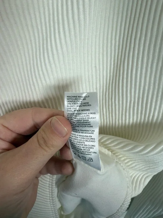 Good American Off Shoulder Half Zip Ribbed Bodysuit Cream Snap Close NWT 3XL (6) - Picture 15 of 16